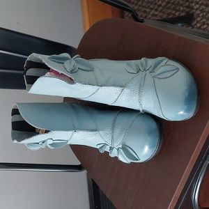 NEW-RUSHIMAN COLOR: Light Blue Handmade Leather Ankle Boots